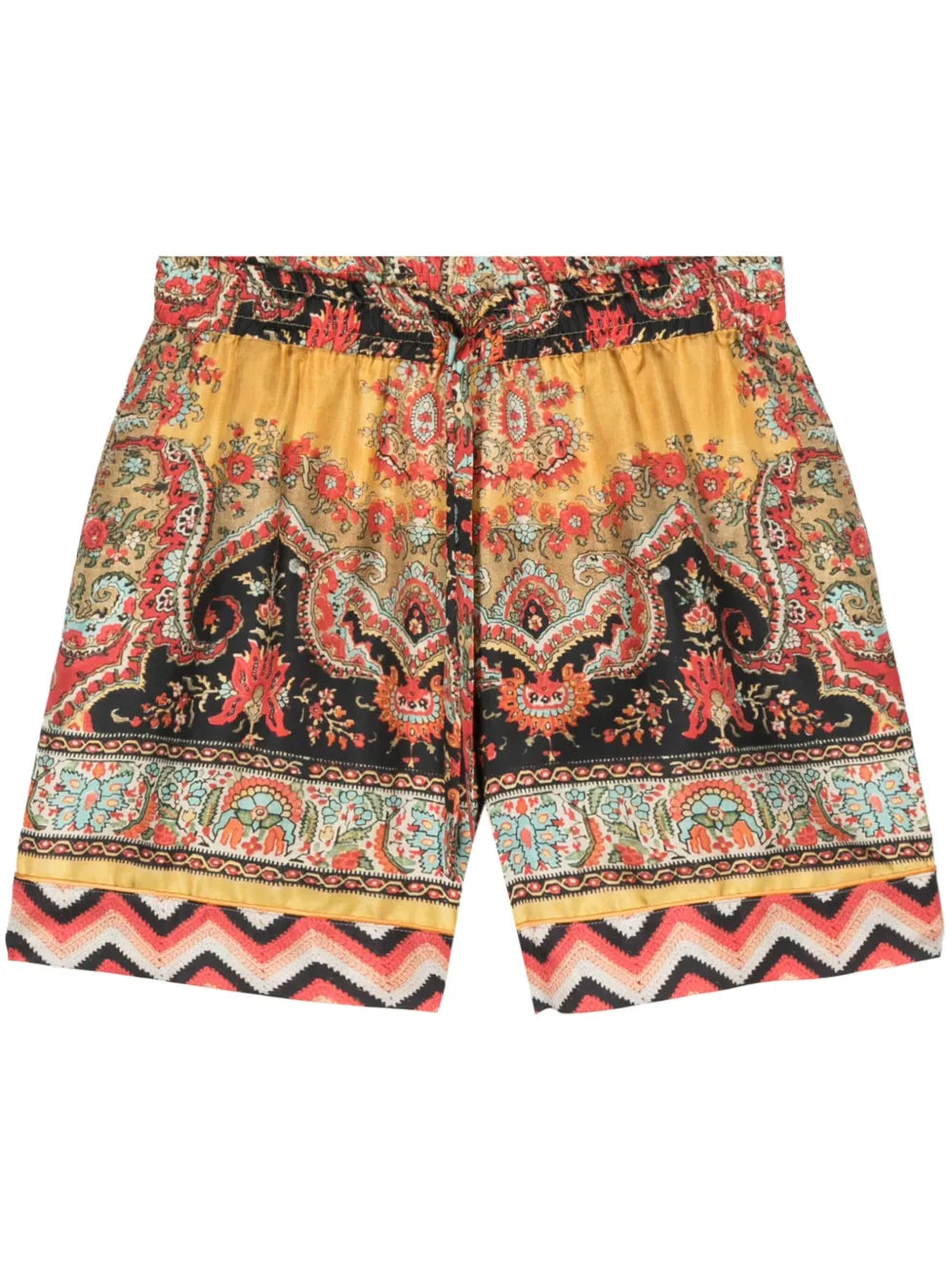 Aloe Floral-Print Silk Shorts
