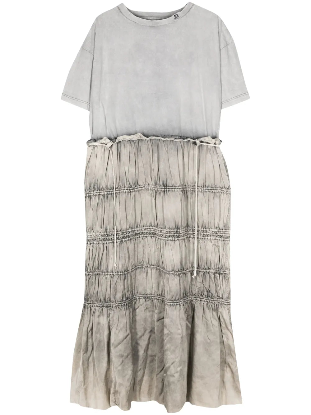 Ruched Cotton Midi Dress