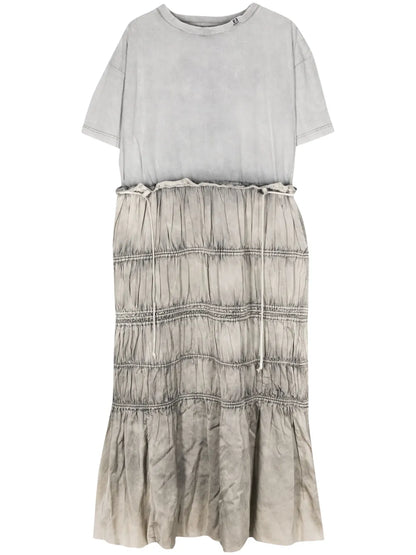 Ruched Cotton Midi Dress