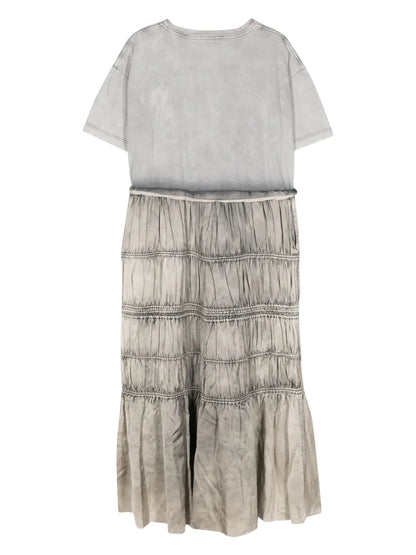 Ruched Cotton Midi Dress