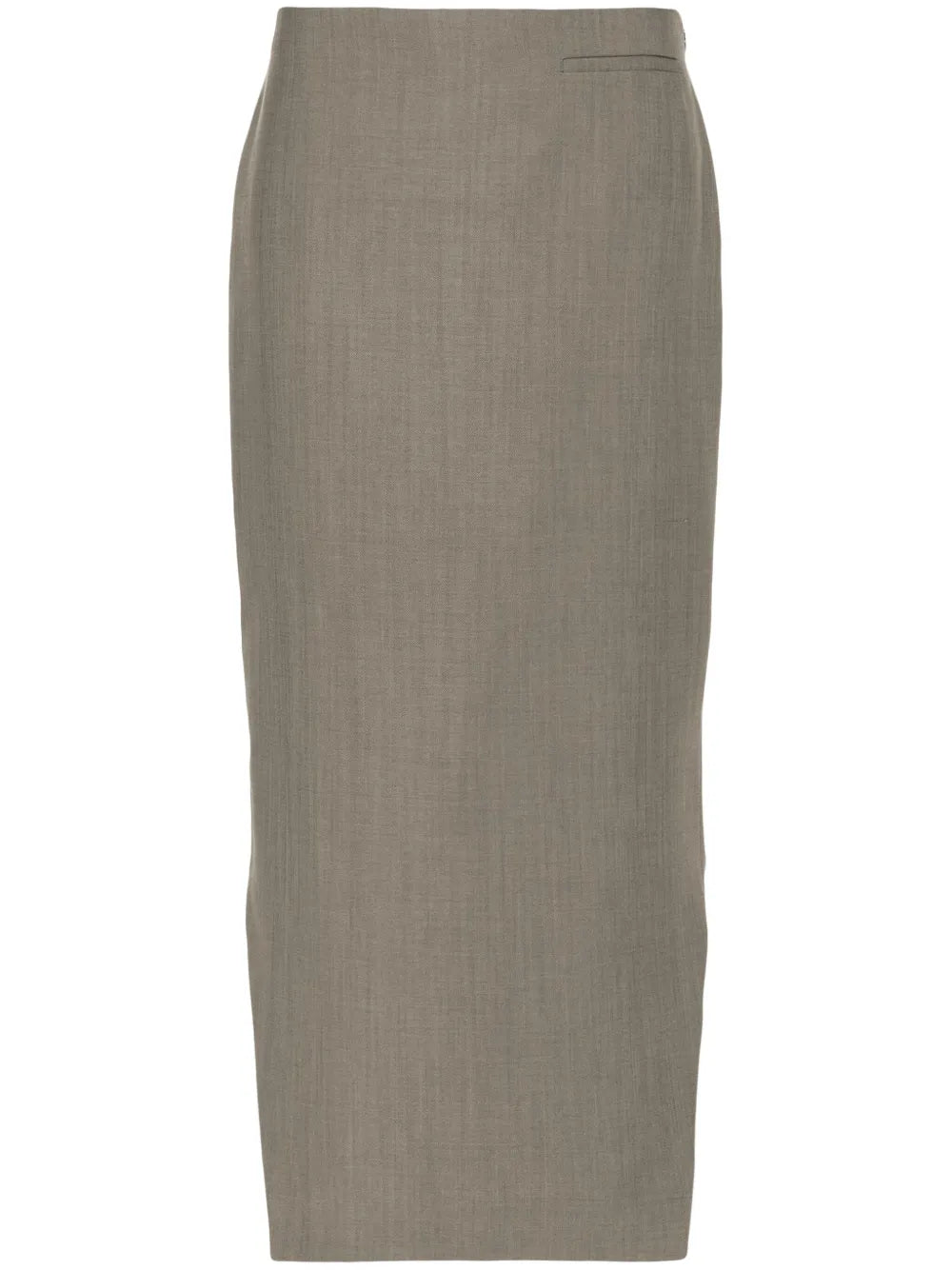 High-Low Hem Wool Skirt