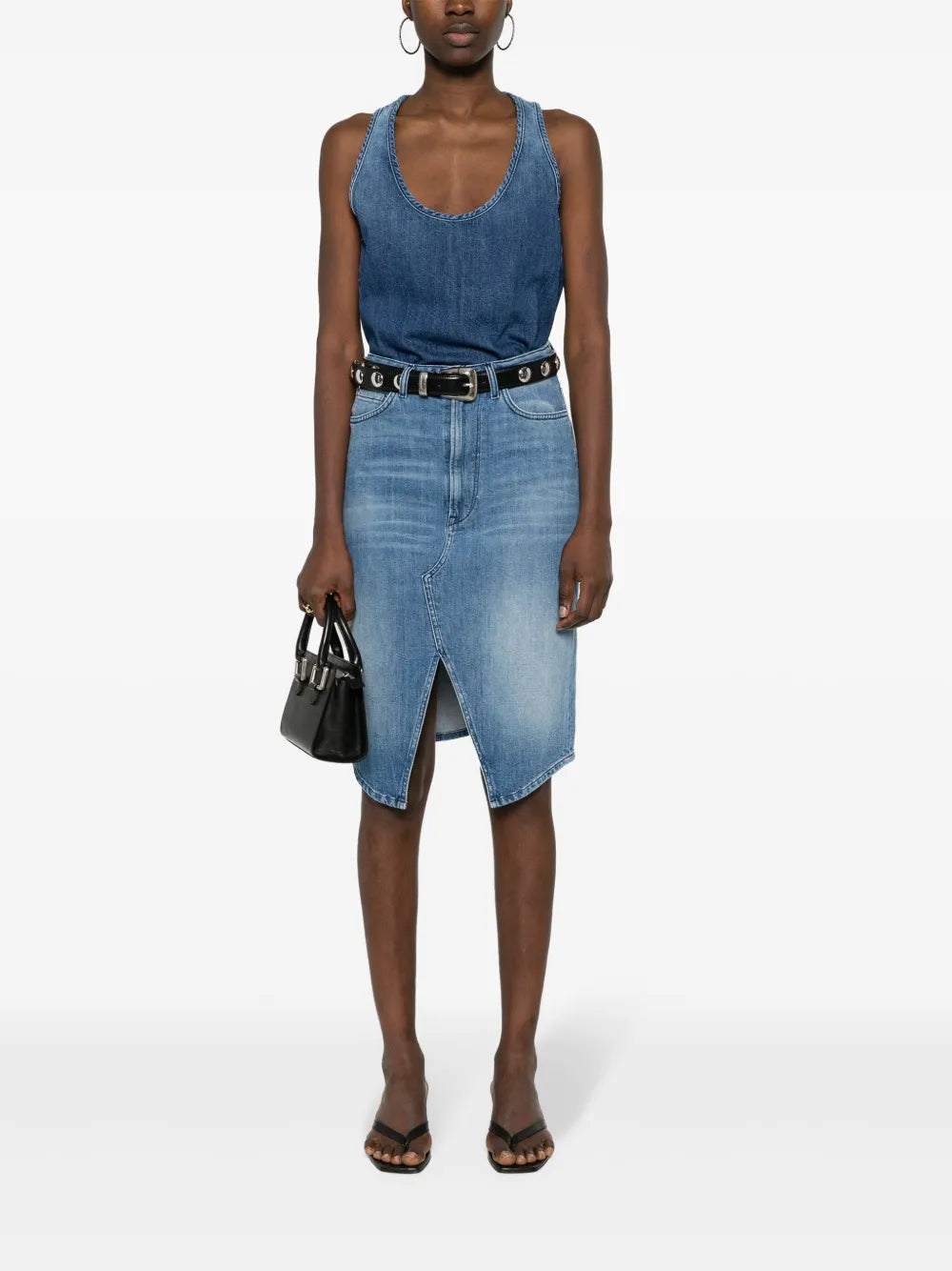 Elizabella Denim Midi Skirt