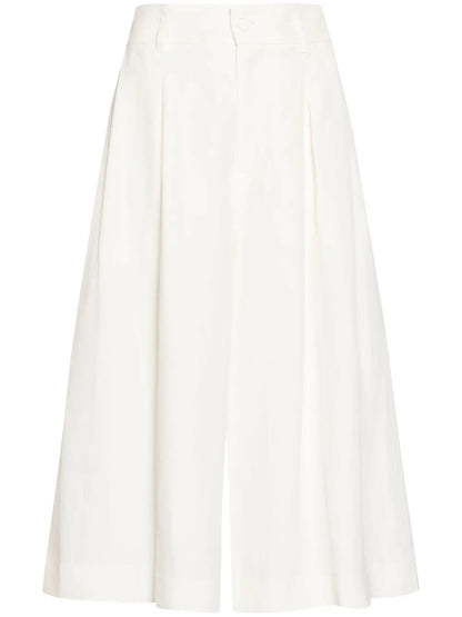 Pleated Below-Knee Shorts