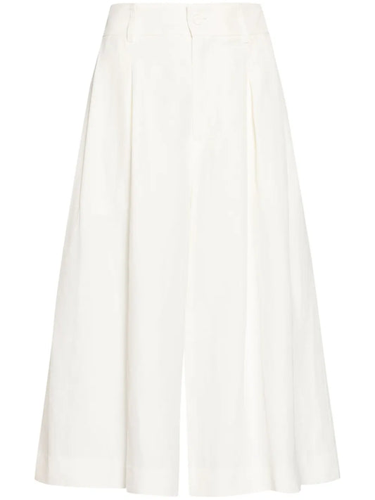 Pleated Below-Knee Shorts