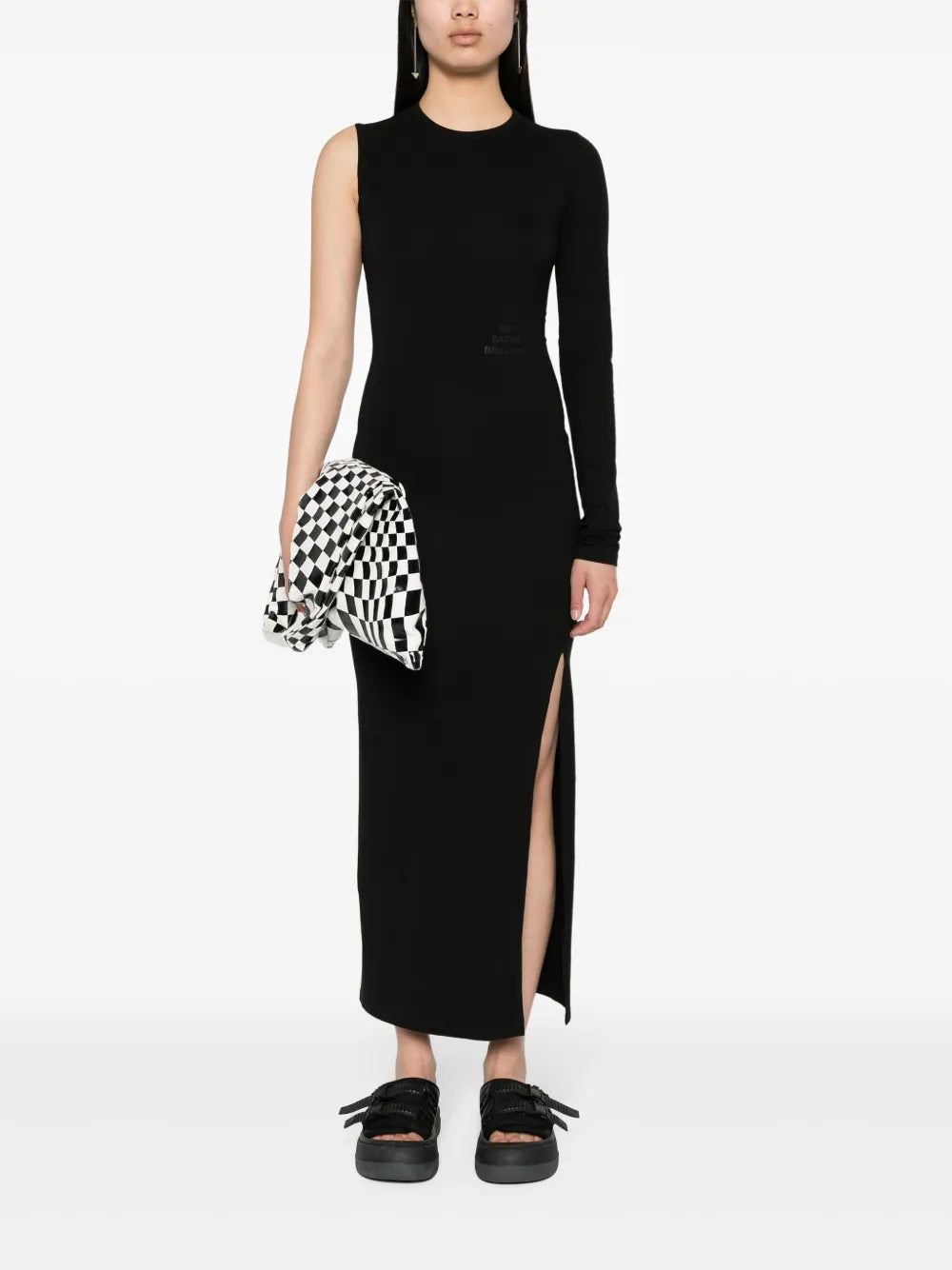 Single Sleeve Midi Dress