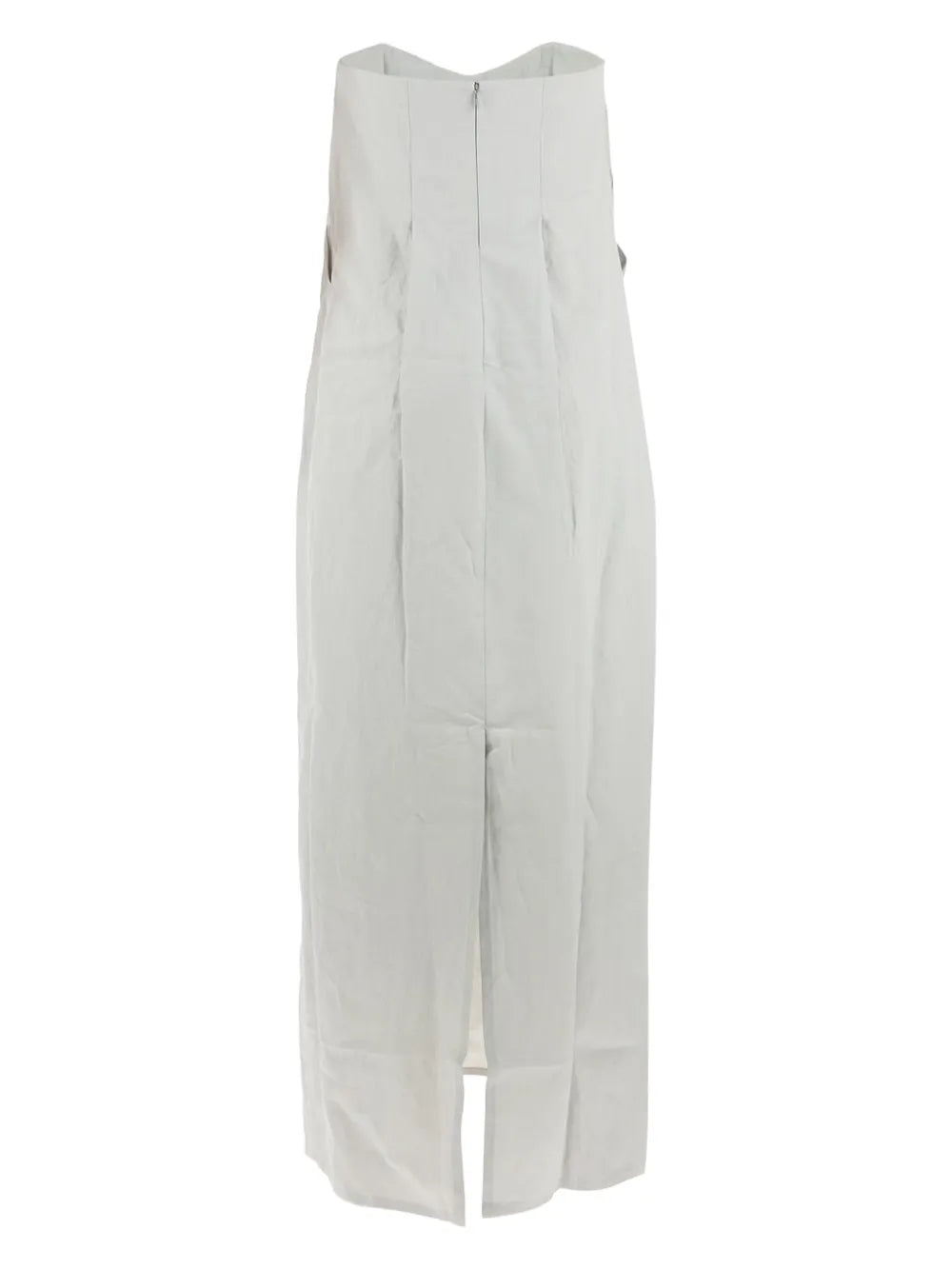 Strapless Pleat-Detail Shift Maxi Dress