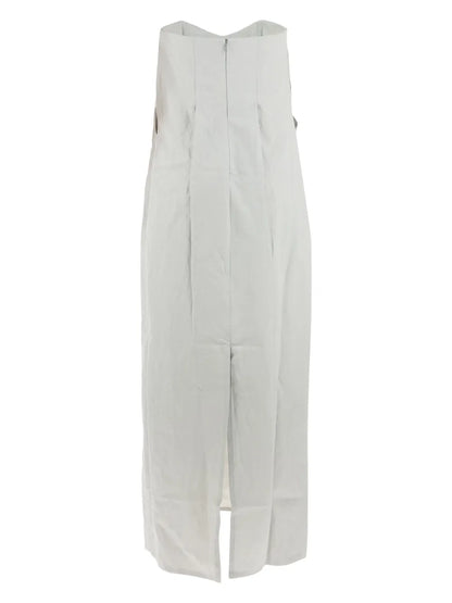 Strapless Pleat-Detail Shift Maxi Dress