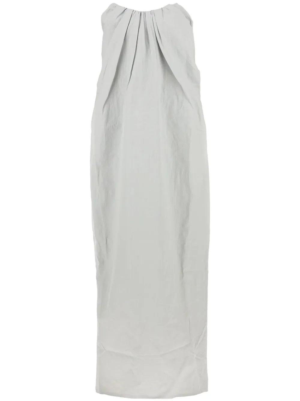 Strapless Pleat-Detail Shift Maxi Dress