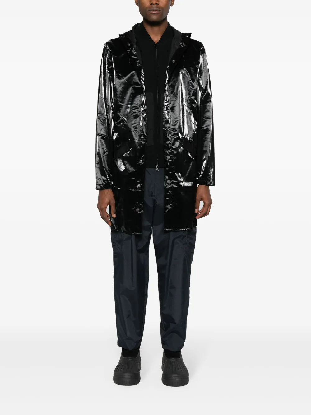 Coated Hooded Parka Coat