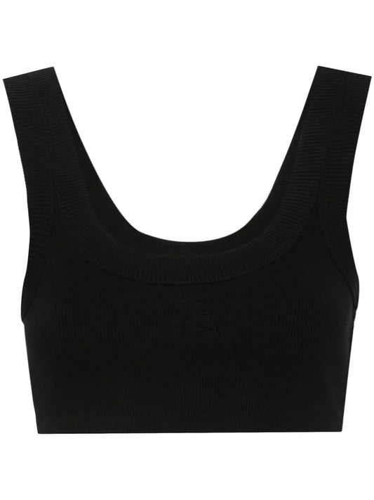 Embossed-Logo Cropped Tank Top