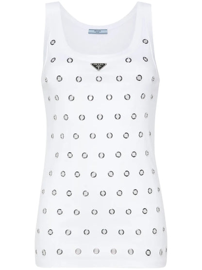 Triangle-Logo Eyelets Tank Top
