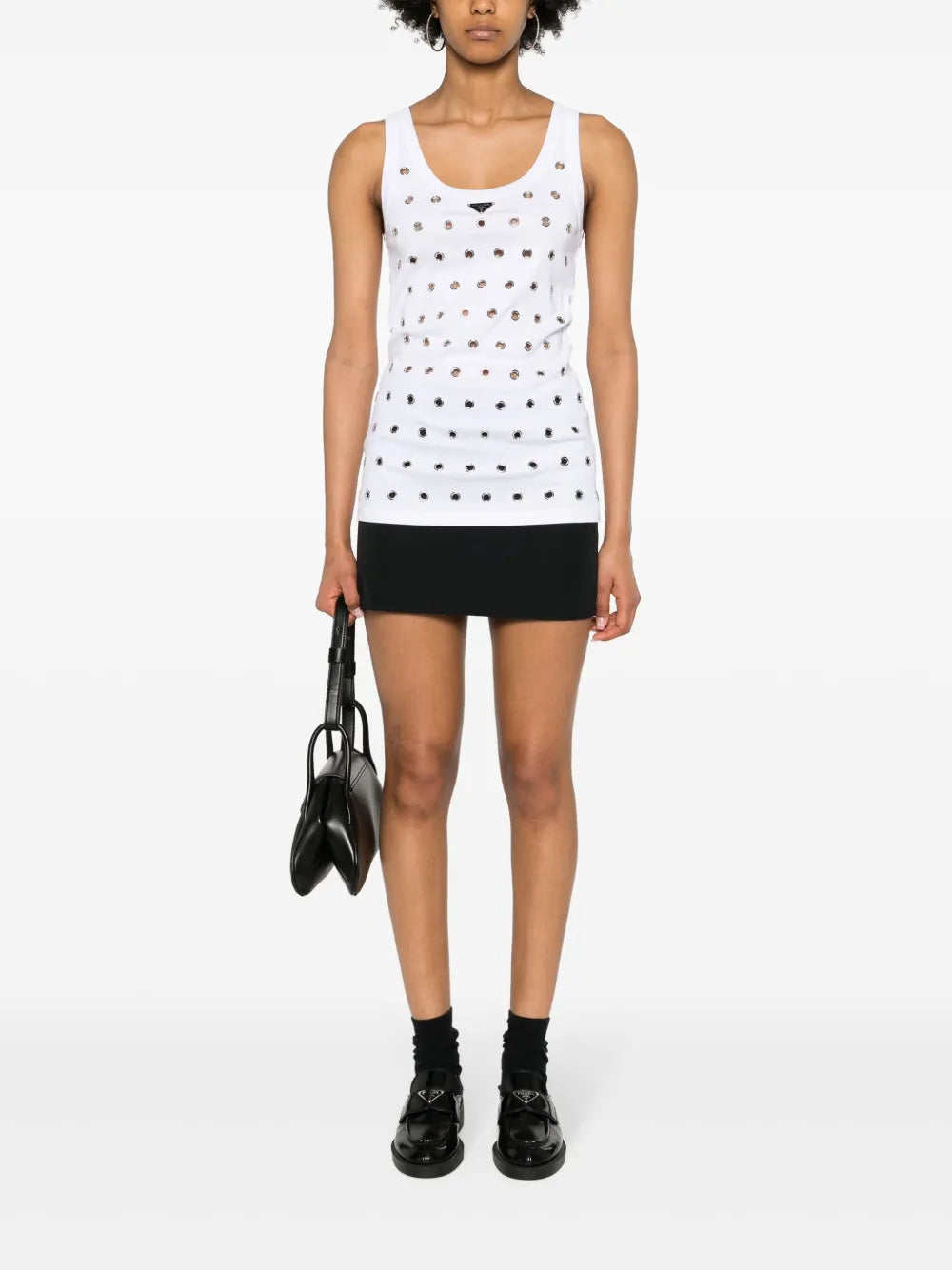 Triangle-Logo Eyelets Tank Top