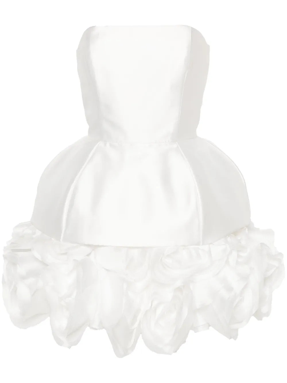 Floral-Appliqué Strapless Minidress