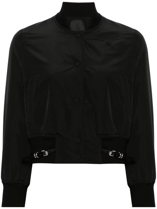 Buckle-Detail Bomber Jacket