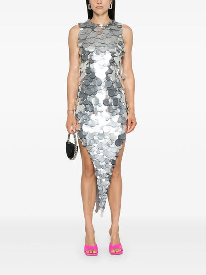 Sequin-Embellished Midi Dress
