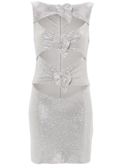 Rhinestone-Embellished Mini Dress