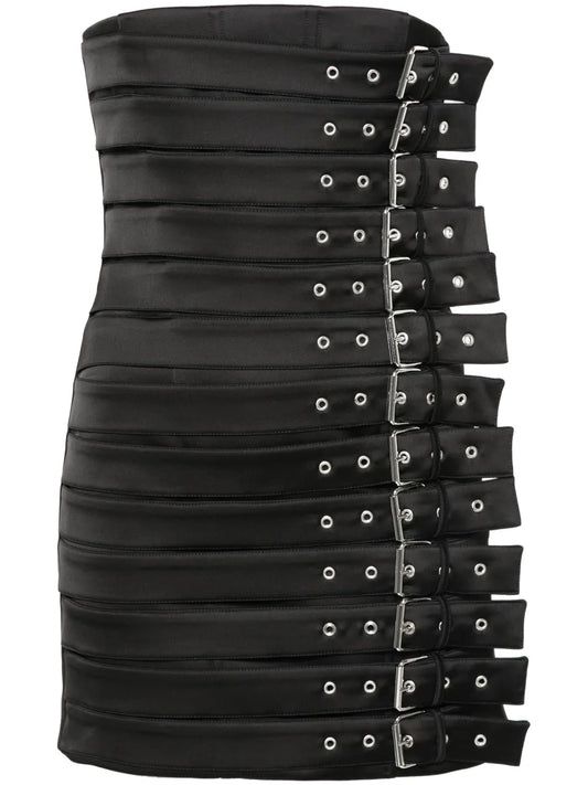 Buckle-Embellished Mini Dress