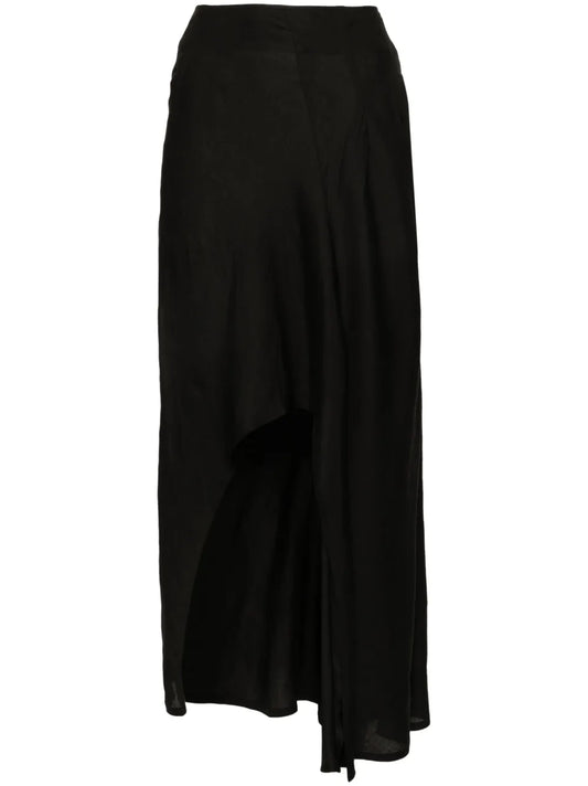 Pleat-Detail Asymmetric Skirt