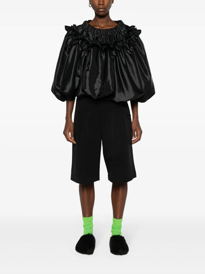 Ruffled Satin Blouse