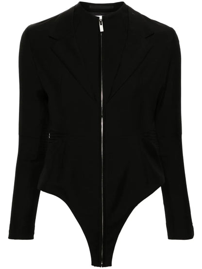Pintuck-Detailing Tailored Bodysuit