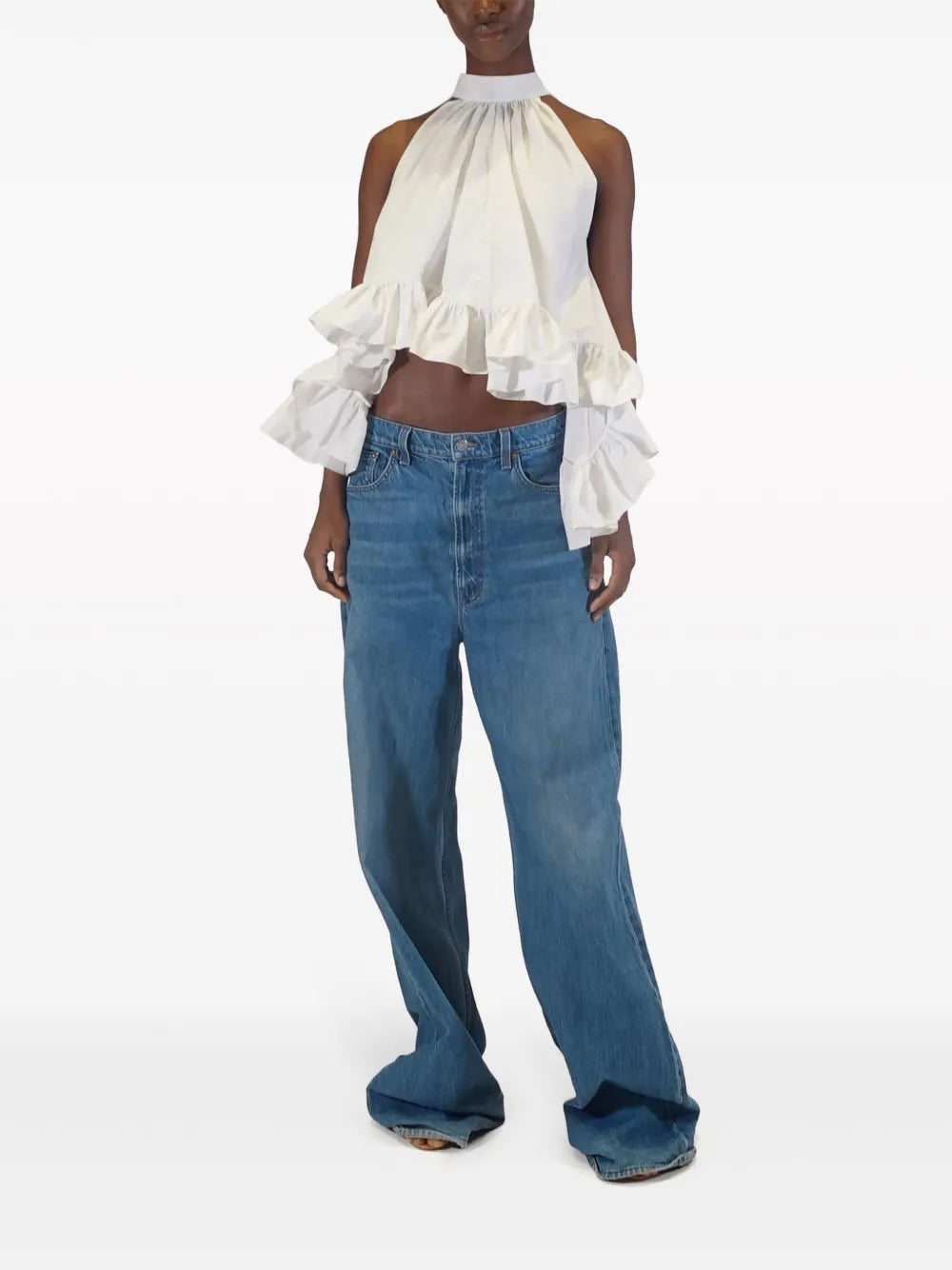 Plath Ruffled Cotton Blouse