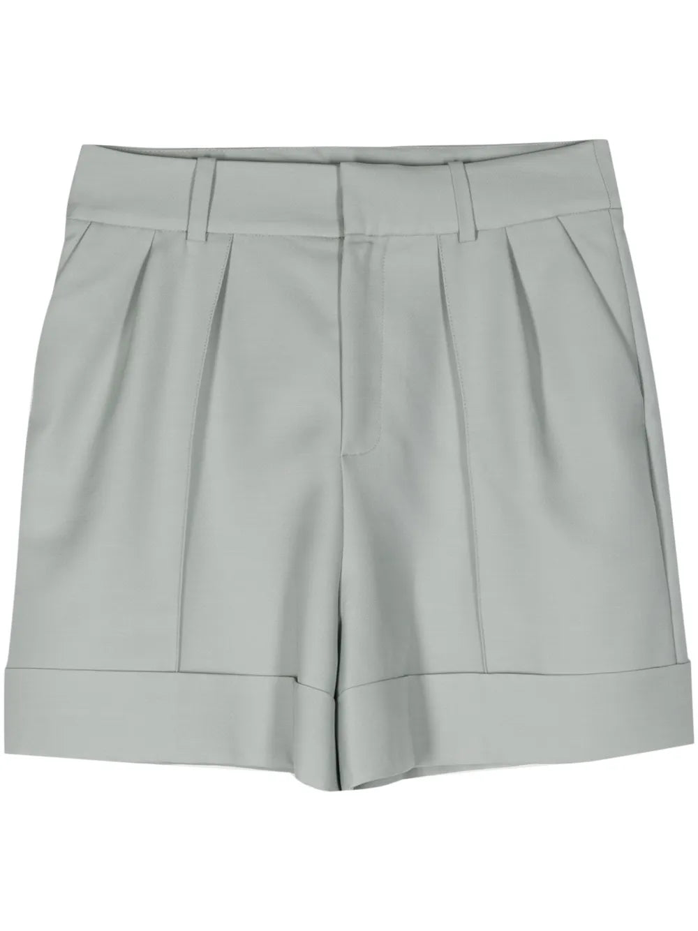 High-Rise Virgin Wool-Blend Shorts