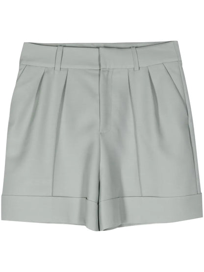 High-Rise Virgin Wool-Blend Shorts