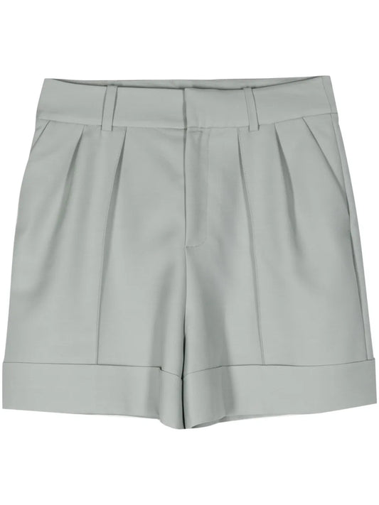 High-Rise Virgin Wool-Blend Shorts