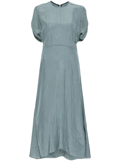 Gathered-Detail Shorts-Sleeved Dress