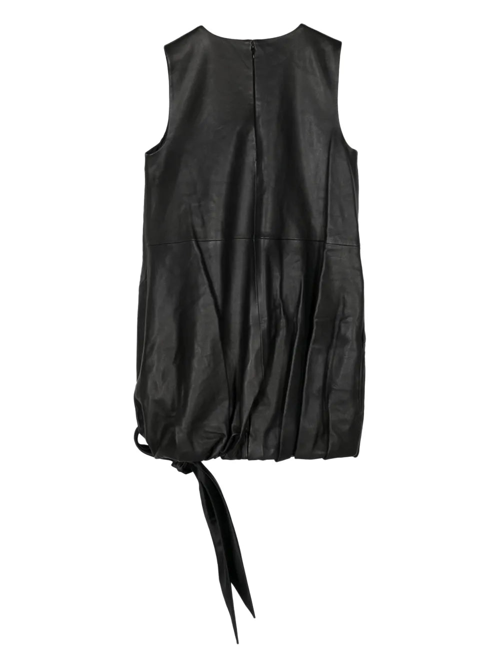 Leather Puffball Minidress