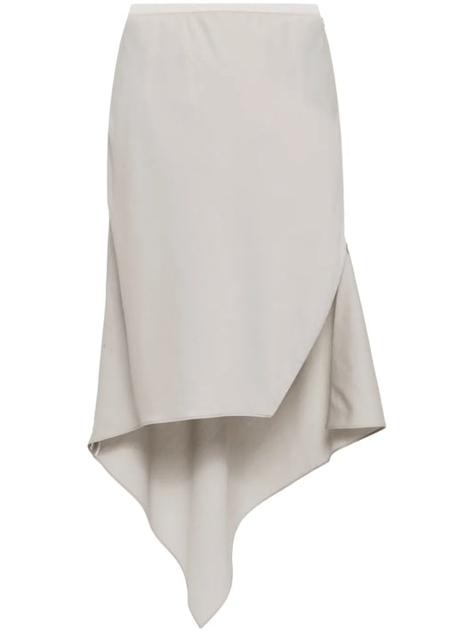 Asymmetric Wool Midi Skirt