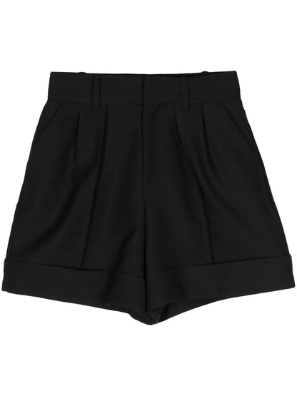High-Rise Virgin Wool-Blend Shorts