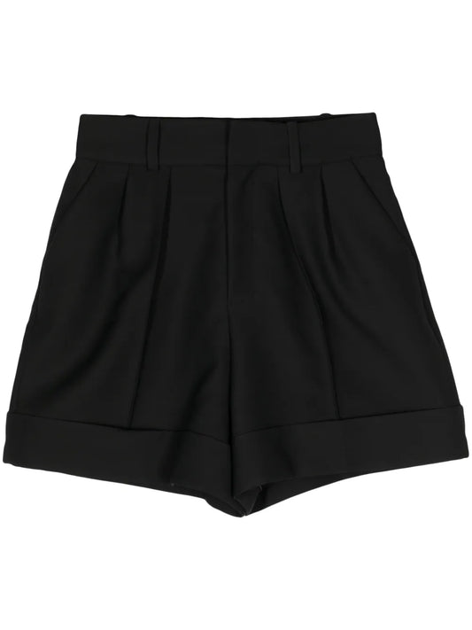 High-Rise Virgin Wool-Blend Shorts