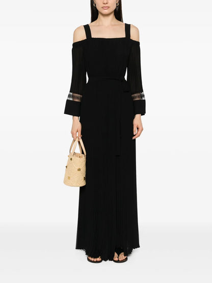 Pleated Georgette-Crepe Jumpsuit