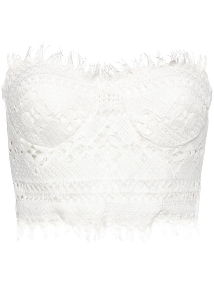 Crochet Bustier Cropped Blouse