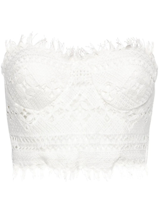 Crochet Bustier Cropped Blouse