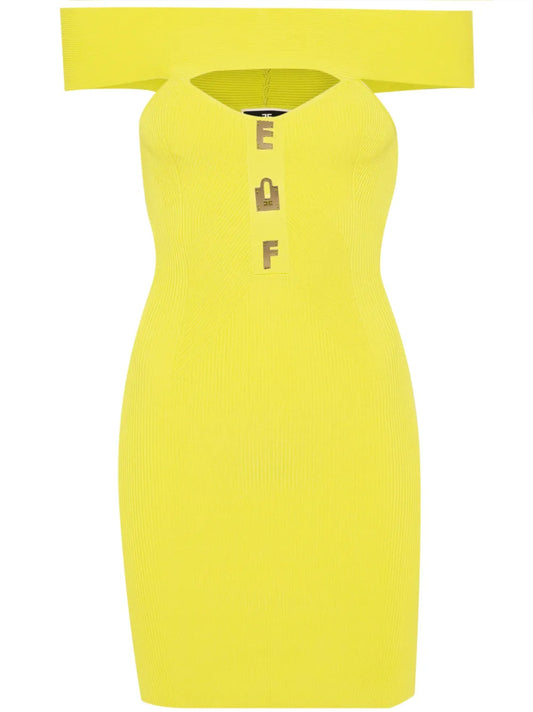 Logo-Lettering Ribbed Mini Dress