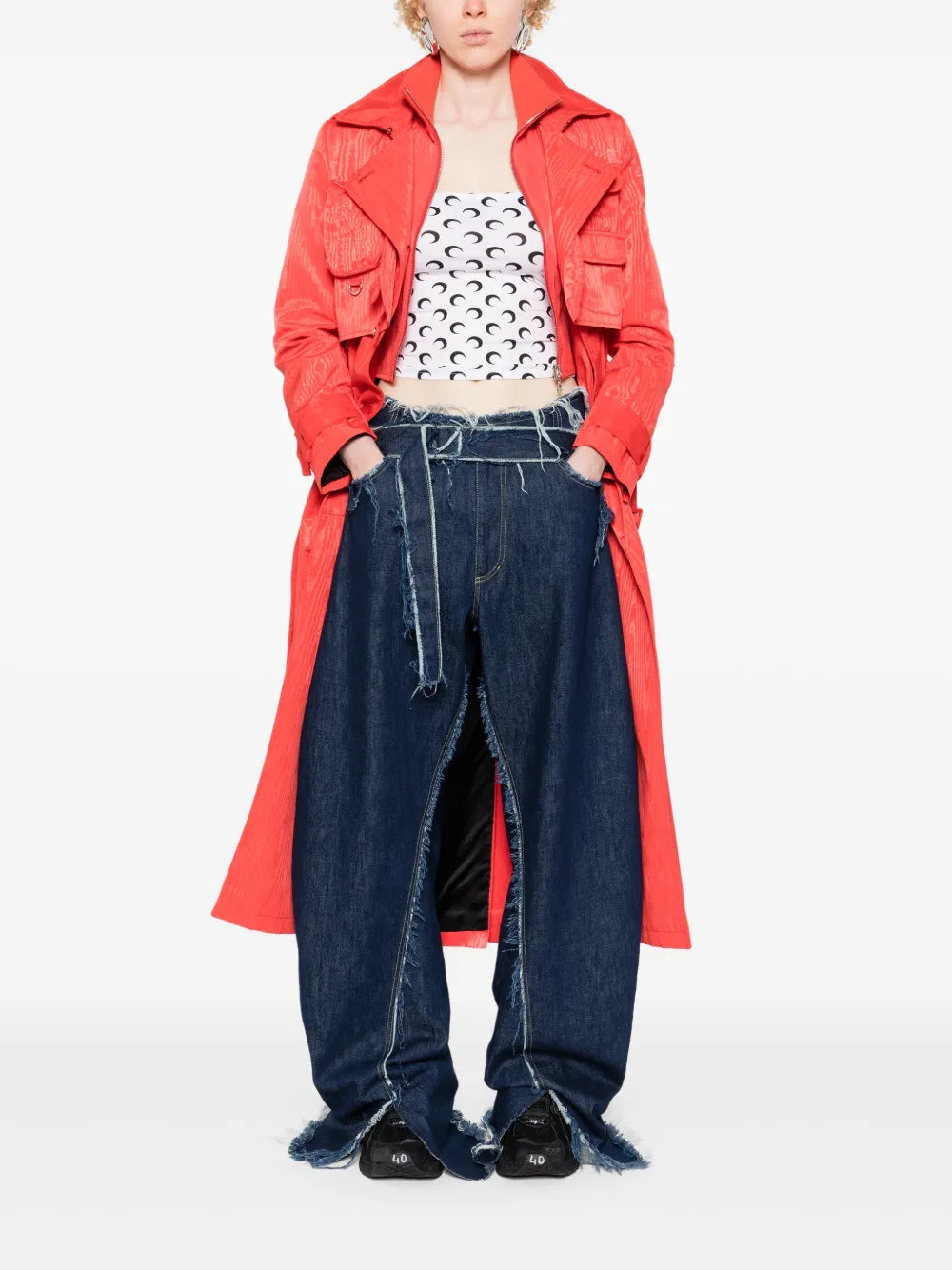 Crescent Moon-Print Tube Top