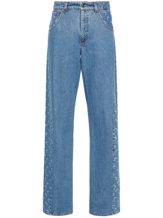 Mid-Rise Straight-Leg Jeans