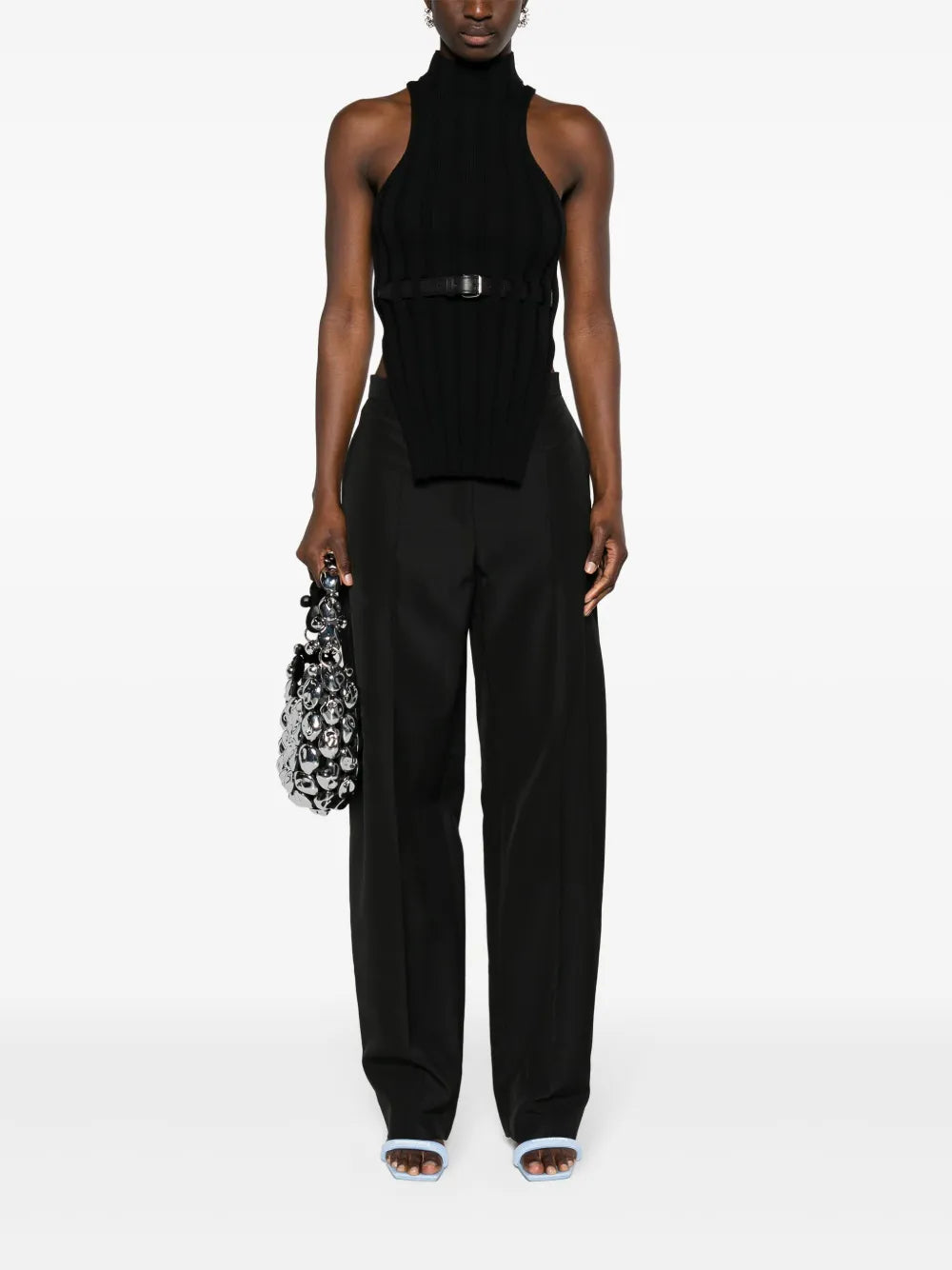 Slit-Detail Tapered Trousers