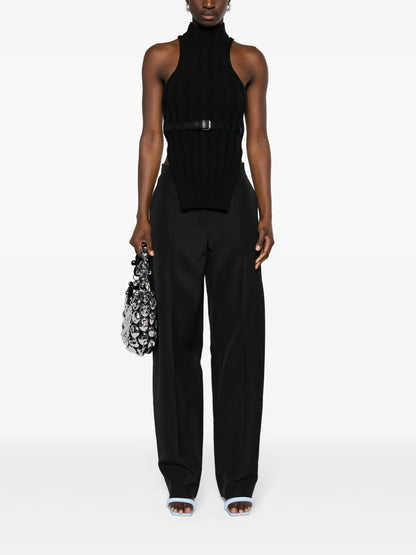 Slit-Detail Tapered Trousers