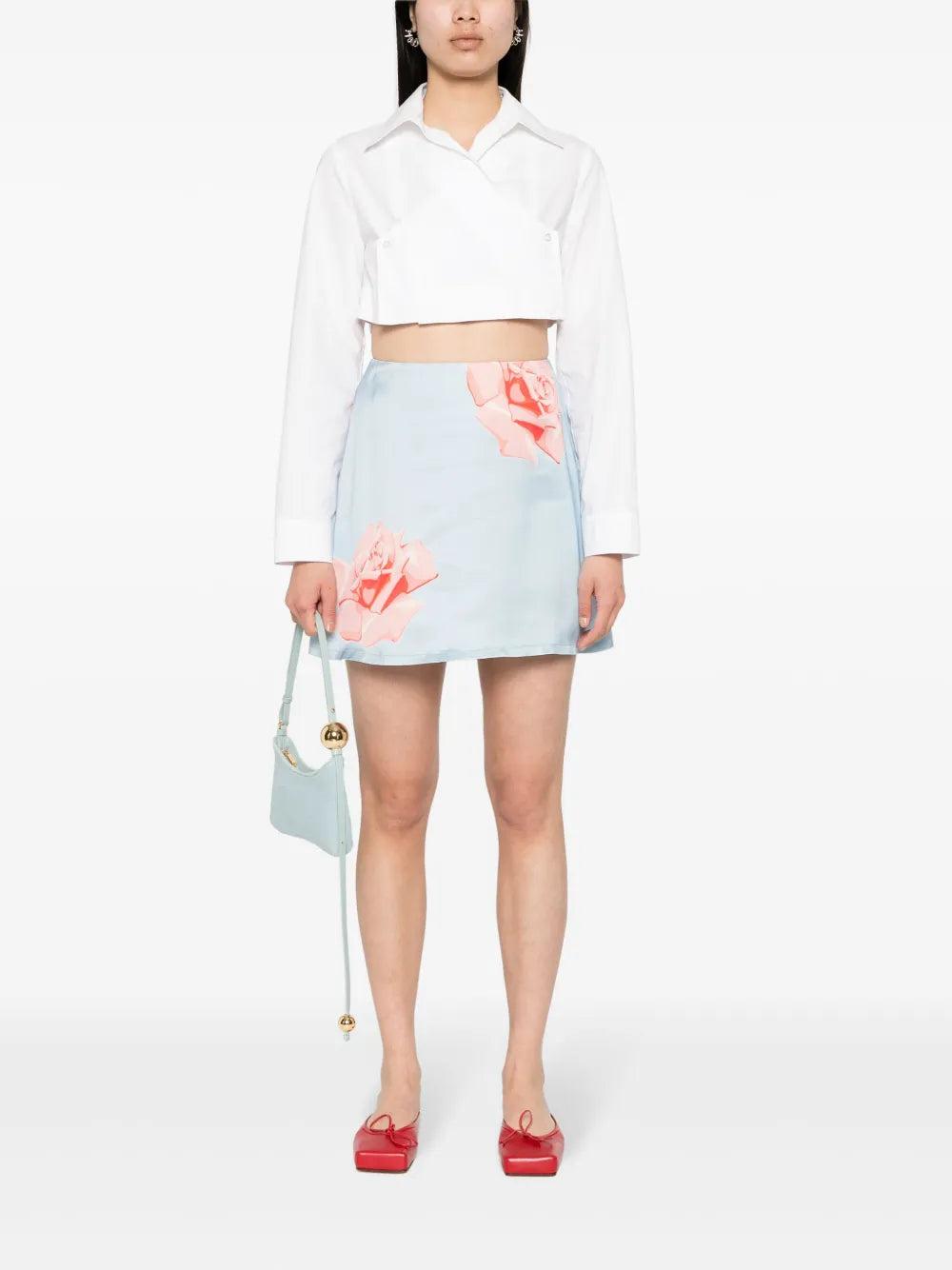 "Kenzo Rose" Satin Mini Skirt
