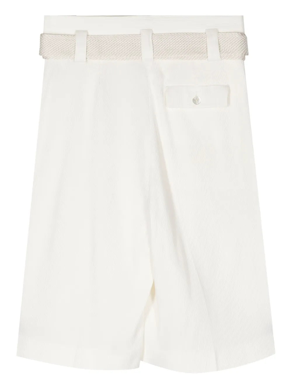 Belted Cotton-Silk Bermuda Shorts