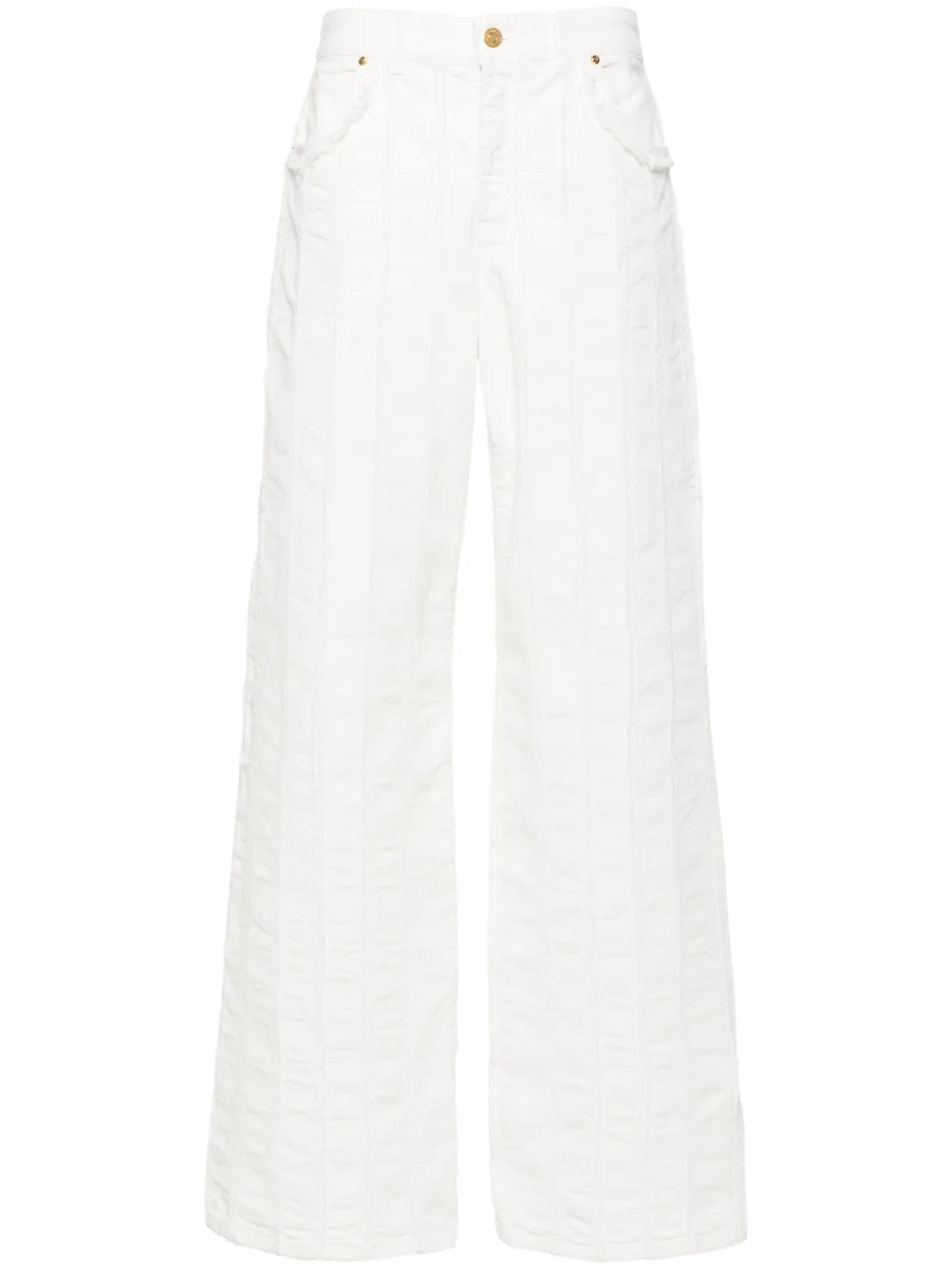 Raw-Cut Detailed Straight-Leg Trousers