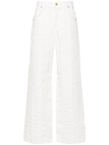 Raw-Cut Detailed Straight-Leg Trousers