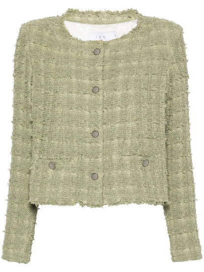 Single-Breasted Bouclé Jacket