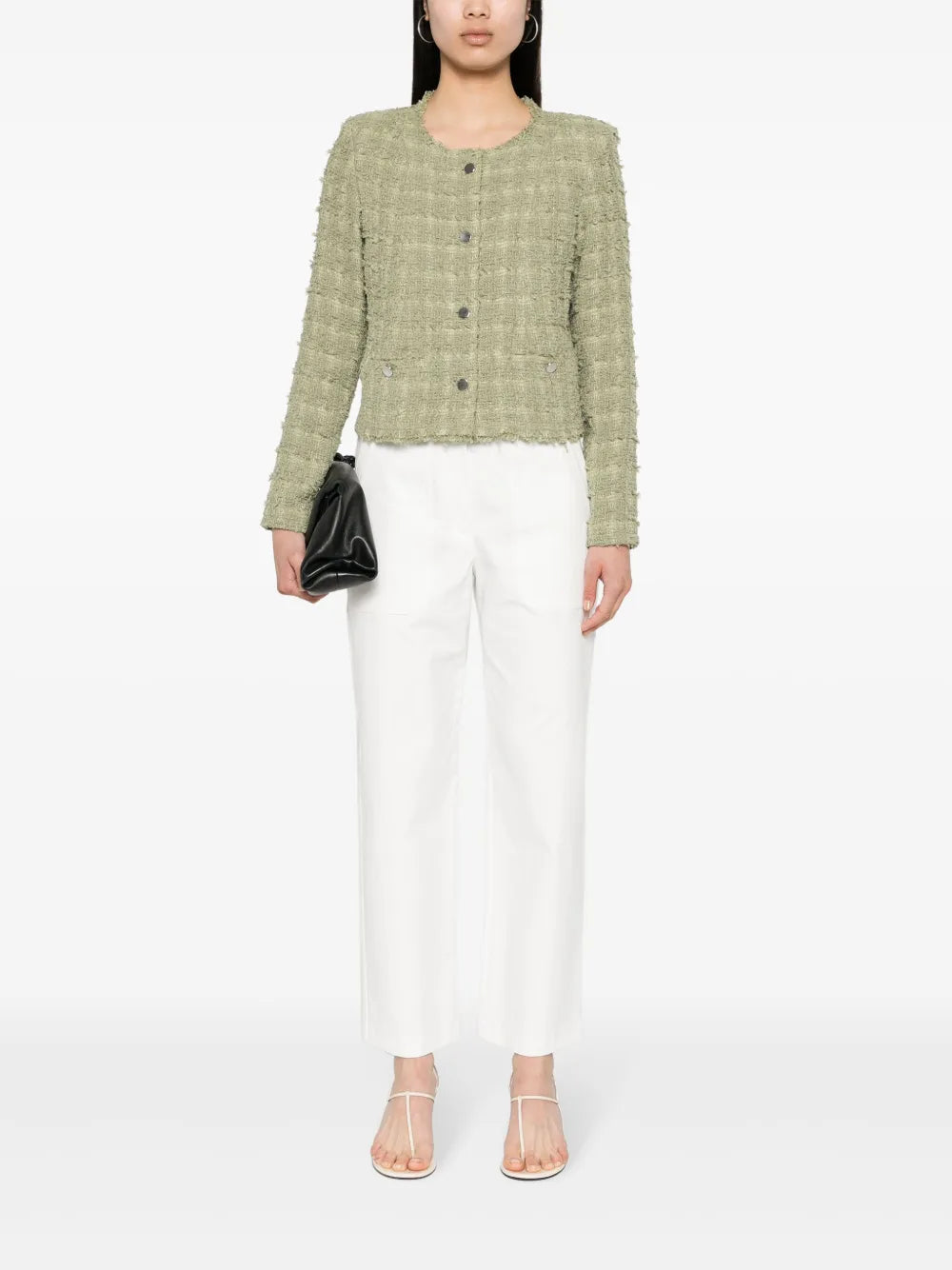 Single-Breasted Bouclé Jacket