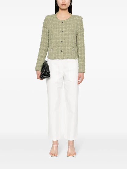 Single-Breasted Bouclé Jacket