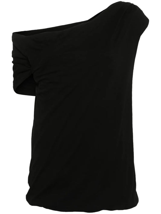 Draped-Detail Cotton Top