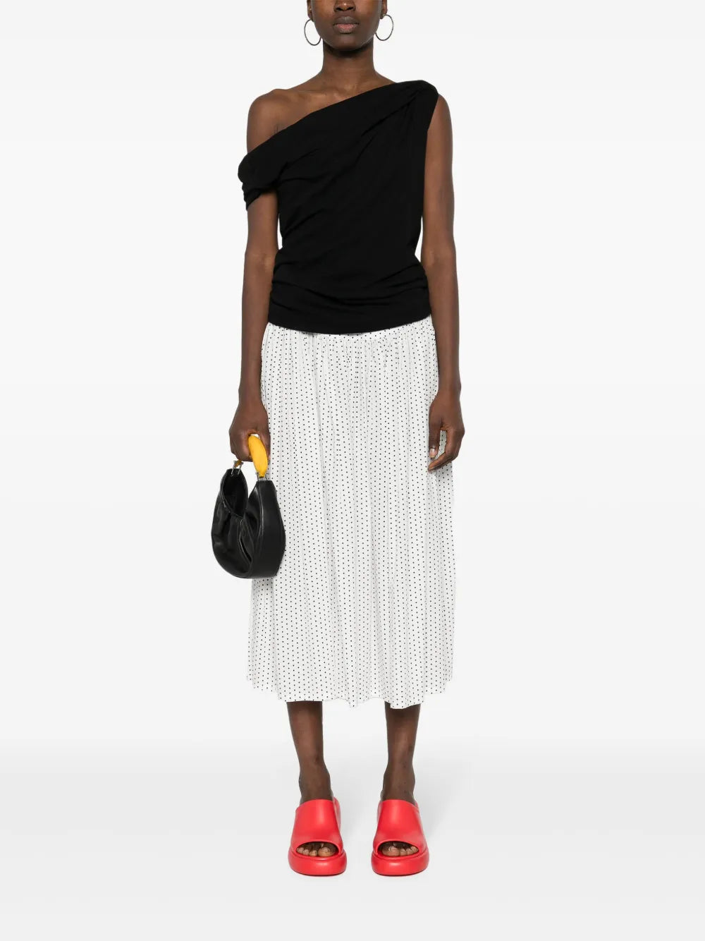 Draped-Detail Cotton Top